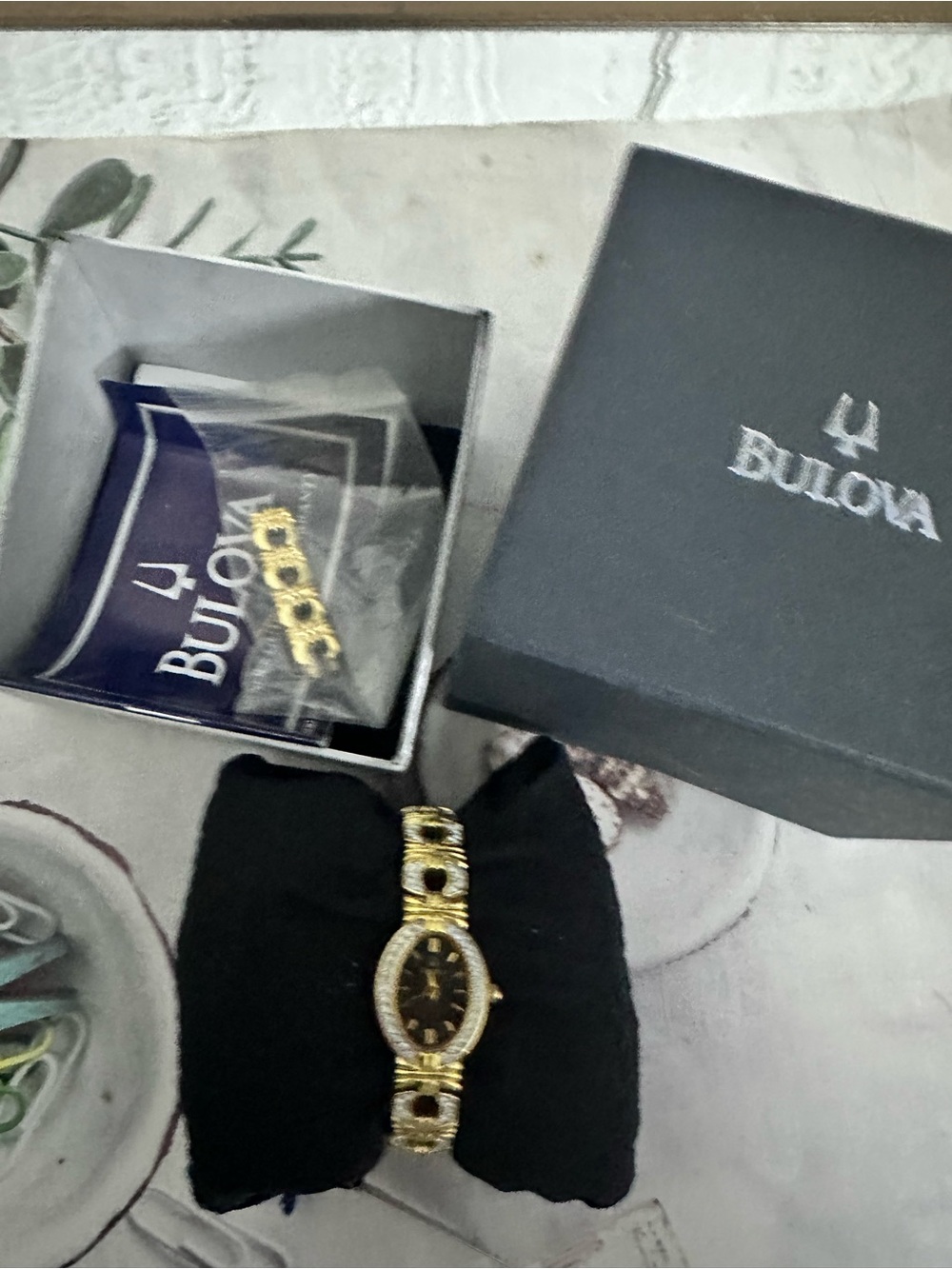 Bulova Gold and Black Women's Bracelet Watch